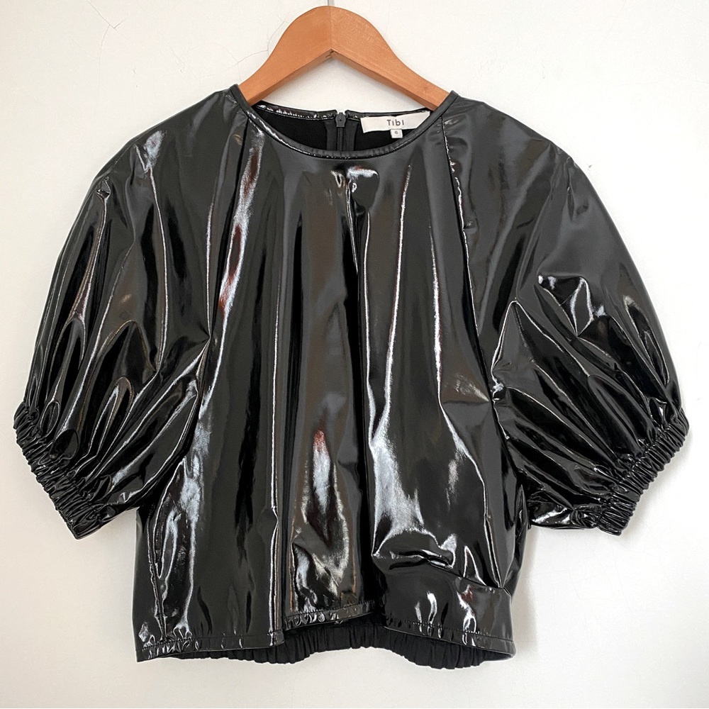 Tibi Crop Crew Neck Blouse
